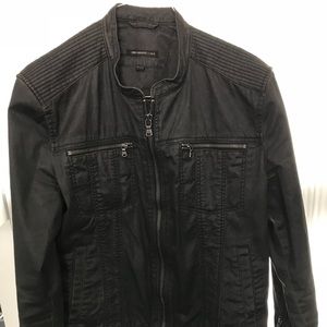 John Varvatos 44R /XXL Black Denim Jacket Like NEW